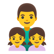 Emoji 👨‍👧‍👧 Famiglia: Uomo, Bambina E Bambina su Google Android 11.0 December 2020 Feature Drop.