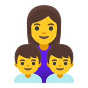 👩‍👦‍👦 Emoji Familie: Frau, Junge und Junge Google Android 11.0 December 2020 Feature Drop.