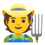 Emoji 🧑‍🌾 Agricoltore su Google Android 11.0 December 2020 Feature Drop.