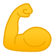 Émoji 💪 Biceps Contracté sur Google Android 11.0 December 2020 Feature Drop.