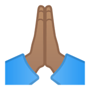 🙏🏽 Emoji betende Hände: mittlere Hautfarbe Google Android 11.0 December 2020 Feature Drop.