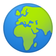 Émoji 🌍 Globe Tourné Sur L’Afrique Et L’Europe sur Google Android 11.0 December 2020 Feature Drop.