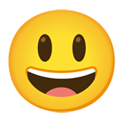 Emoji 😃 Faccina Con Un Gran Sorriso E Occhi Spalancati su Google Android 11.0 December 2020 Feature Drop.