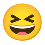 Emoji 😆 Sorriso A Bocca Aperta Con Occhi Chiusi su Google Android 11.0 December 2020 Feature Drop.
