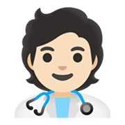 🧑🏻‍⚕️ Emoji Arzt/Ärztin: helle Hautfarbe Google Android 11.0 December 2020 Feature Drop.