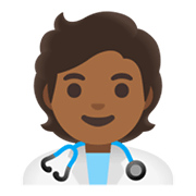 🧑🏾‍⚕️ Emoji Arzt/Ärztin: mitteldunkle Hautfarbe Google Android 11.0 December 2020 Feature Drop.