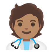 Emoji 🧑🏽‍⚕️ Persona Che Lavora Nella Sanità: Carnagione Olivastra su Google Android 11.0 December 2020 Feature Drop.