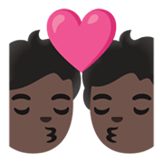 💏🏿 Emoji Beijo, Pele Escura na Google Android 11.0 December 2020 Feature Drop.