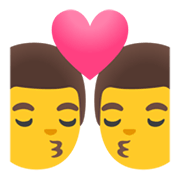 Emoji 👨‍❤️‍💋‍👨 Bacio Tra Coppia: Uomo E Uomo su Google Android 11.0 December 2020 Feature Drop.
