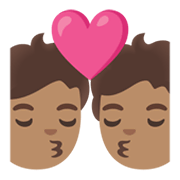 💏🏽 Emoji Beso, Tono De Piel Medio en Google Android 11.0 December 2020 Feature Drop.