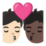🧑🏻‍❤️‍💋‍🧑🏿 Emoji Beijo: Pessoa, Pessoa, Pele Clara, Pele Escura na Google Android 11.0 December 2020 Feature Drop.