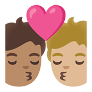 🧑🏽‍❤️‍💋‍🧑🏼 Emoji sich küssendes Paar: Person, Person, mittlere Hautfarbe, mittelhelle Hautfarbe Google Android 11.0 December 2020 Feature Drop.