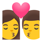 Émoji 👩‍❤️‍💋‍👨 Bisou : Femme Et Homme sur Google Android 11.0 December 2020 Feature Drop.