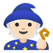 Emoji 🧙🏻 Mago: Carnagione Chiara su Google Android 11.0 December 2020 Feature Drop.