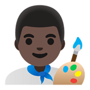 Émoji 👨🏿‍🎨 Artiste Homme : Peau Foncée sur Google Android 11.0 December 2020 Feature Drop.