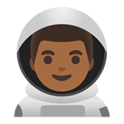 Emoji 👨🏾‍🚀 Astronauta Uomo: Carnagione Abbastanza Scura su Google Android 11.0 December 2020 Feature Drop.