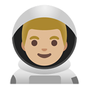 👨🏼‍🚀 Emoji Astronauta Homem: Pele Morena Clara na Google Android 11.0 December 2020 Feature Drop.