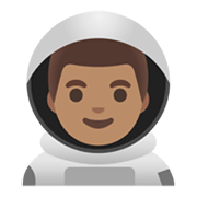 👨🏽‍🚀 Emoji Astronaut: mittlere Hautfarbe Google Android 11.0 December 2020 Feature Drop.