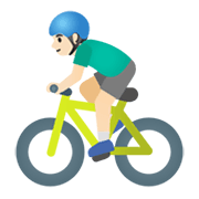 Emoji 🚴🏻‍♂️ Ciclista Uomo: Carnagione Chiara su Google Android 11.0 December 2020 Feature Drop.