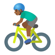 🚴🏾‍♂️ Emoji Homem Ciclista: Pele Morena Escura na Google Android 11.0 December 2020 Feature Drop.