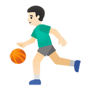 ⛹🏻‍♂️ Emoji Hombre Botando Un Balón: Tono De Piel Claro en Google Android 11.0 December 2020 Feature Drop.