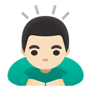 Émoji 🙇🏻‍♂️ Homme Qui S’incline : Peau Claire sur Google Android 11.0 December 2020 Feature Drop.