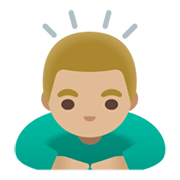 🙇🏼‍♂️ Emoji Hombre Haciendo Una Reverencia: Tono De Piel Claro Medio en Google Android 11.0 December 2020 Feature Drop.