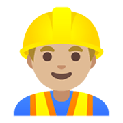 👷🏼‍♂️ Emoji Obrero Hombre: Tono De Piel Claro Medio en Google Android 11.0 December 2020 Feature Drop.
