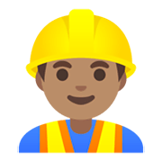👷🏽‍♂️ Emoji Obrero Hombre: Tono De Piel Medio en Google Android 11.0 December 2020 Feature Drop.