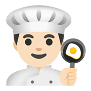 Emoji 👨🏻‍🍳 Cuoco: Carnagione Chiara su Google Android 11.0 December 2020 Feature Drop.