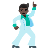 🕺🏿 Emoji Homem Dançando: Pele Escura na Google Android 11.0 December 2020 Feature Drop.