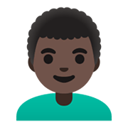 Emoji 👨🏿‍🦱 Uomo: Carnagione Scura E Capelli Ricci su Google Android 11.0 December 2020 Feature Drop.