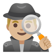 🕵🏼‍♂️ Emoji Detective Hombre: Tono De Piel Claro Medio en Google Android 11.0 December 2020 Feature Drop.