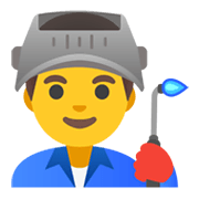 Emoji 👨‍🏭 Operaio su Google Android 11.0 December 2020 Feature Drop.