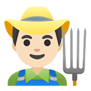 Emoji 👨🏻‍🌾 Contadino: Carnagione Chiara su Google Android 11.0 December 2020 Feature Drop.