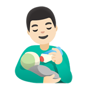 👨🏻‍🍼 Emoji Homem Alimentando Bebê: Pele Clara na Google Android 11.0 December 2020 Feature Drop.