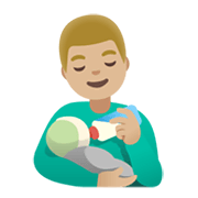 👨🏼‍🍼 Emoji Homem Alimentando Bebê: Pele Morena Clara na Google Android 11.0 December 2020 Feature Drop.