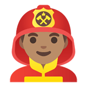 Emoji 👨🏽‍🚒 Pompiere Uomo: Carnagione Olivastra su Google Android 11.0 December 2020 Feature Drop.