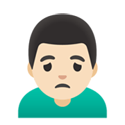 🙍🏻‍♂️ Emoji missmutiger Mann: helle Hautfarbe Google Android 11.0 December 2020 Feature Drop.