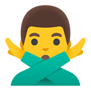 Emoji 🙅‍♂️ Uomo Con Gesto Di Rifiuto su Google Android 11.0 December 2020 Feature Drop.