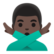 🙅🏿‍♂️ Emoji Mann mit überkreuzten Armen: dunkle Hautfarbe Google Android 11.0 December 2020 Feature Drop.