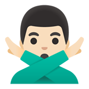 Emoji 🙅🏻‍♂️ Uomo Con Gesto Di Rifiuto: Carnagione Chiara su Google Android 11.0 December 2020 Feature Drop.