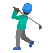 🏌🏿‍♂️ Emoji Homem Golfista: Pele Escura na Google Android 11.0 December 2020 Feature Drop.