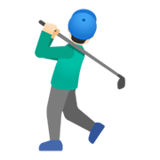 Emoji 🏌🏻‍♂️ Golfista Uomo: Carnagione Chiara su Google Android 11.0 December 2020 Feature Drop.
