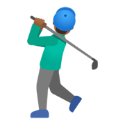 🏌🏾‍♂️ Emoji Homem Golfista: Pele Morena Escura na Google Android 11.0 December 2020 Feature Drop.