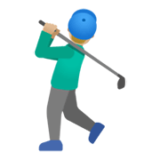 🏌🏼‍♂️ Emoji Homem Golfista: Pele Morena Clara na Google Android 11.0 December 2020 Feature Drop.