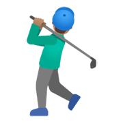 🏌🏽‍♂️ Emoji Homem Golfista: Pele Morena na Google Android 11.0 December 2020 Feature Drop.