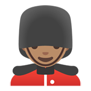 Emoji 💂🏽‍♂️ Guardia Uomo: Carnagione Olivastra su Google Android 11.0 December 2020 Feature Drop.
