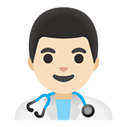 👨🏻‍⚕️ Emoji Profesional Sanitario Hombre: Tono De Piel Claro en Google Android 11.0 December 2020 Feature Drop.