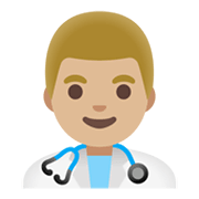 Émoji 👨🏼‍⚕️ Professionnel De La Santé : Peau Moyennement Claire sur Google Android 11.0 December 2020 Feature Drop.